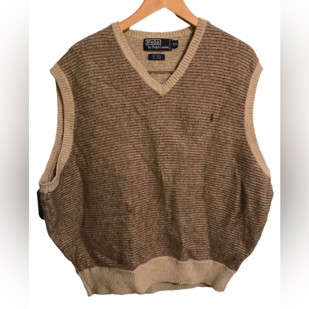 Vintage vtg Polo by Ralph Lauren sweater vest wool nylon linen blend men’s XXL